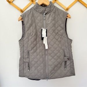 DOVER SADDLERY NWT Charcoal Full Zip Quilted Pocket Vest- med